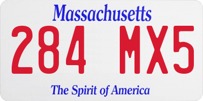 MA license plate 284MX5