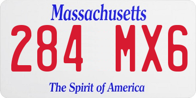 MA license plate 284MX6