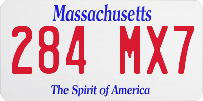 MA license plate 284MX7