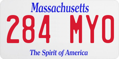 MA license plate 284MY0
