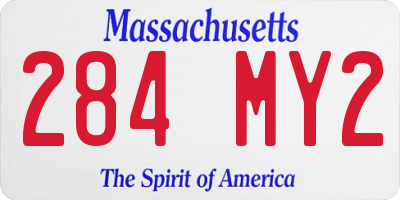 MA license plate 284MY2