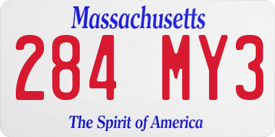 MA license plate 284MY3