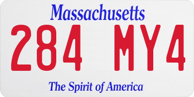 MA license plate 284MY4