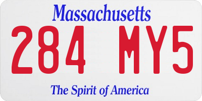 MA license plate 284MY5