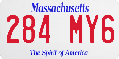 MA license plate 284MY6