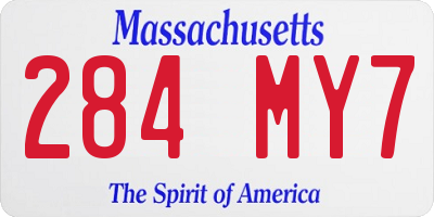 MA license plate 284MY7