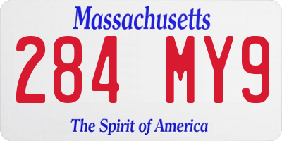 MA license plate 284MY9