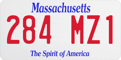 MA license plate 284MZ1