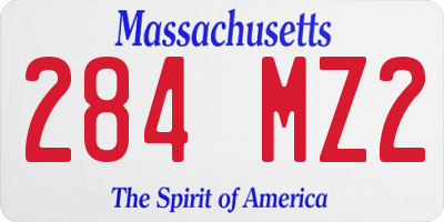 MA license plate 284MZ2