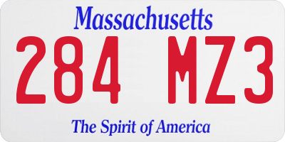 MA license plate 284MZ3