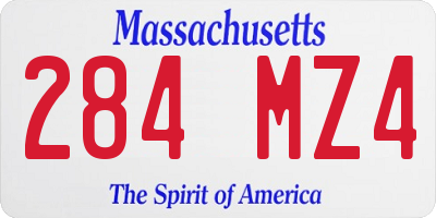 MA license plate 284MZ4