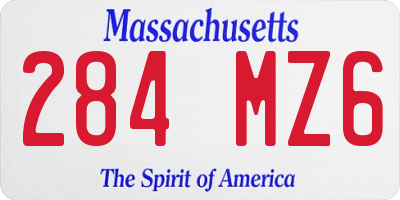 MA license plate 284MZ6