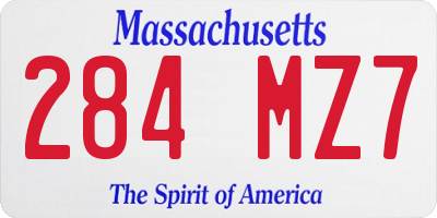 MA license plate 284MZ7