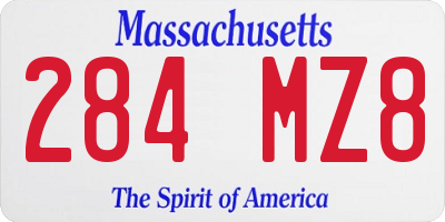 MA license plate 284MZ8