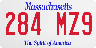 MA license plate 284MZ9