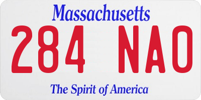 MA license plate 284NA0