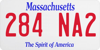 MA license plate 284NA2