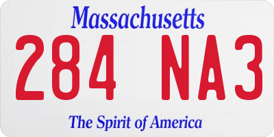 MA license plate 284NA3