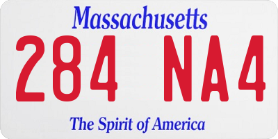 MA license plate 284NA4