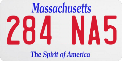 MA license plate 284NA5