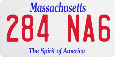 MA license plate 284NA6