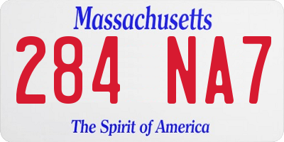 MA license plate 284NA7