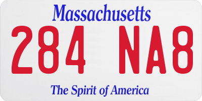 MA license plate 284NA8