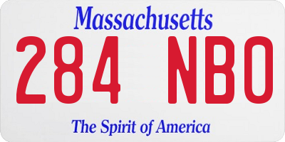 MA license plate 284NB0