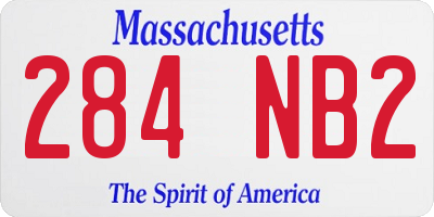 MA license plate 284NB2