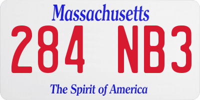 MA license plate 284NB3