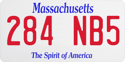 MA license plate 284NB5