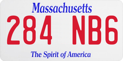 MA license plate 284NB6