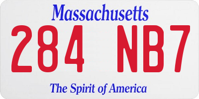 MA license plate 284NB7
