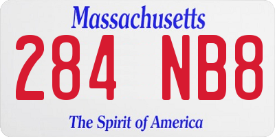 MA license plate 284NB8