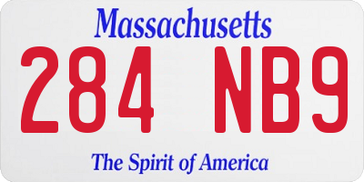 MA license plate 284NB9