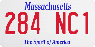 MA license plate 284NC1