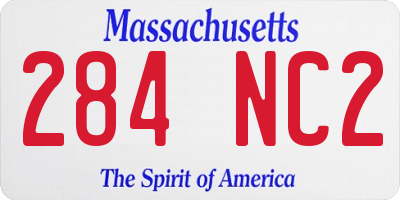 MA license plate 284NC2