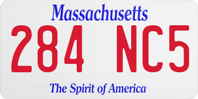 MA license plate 284NC5