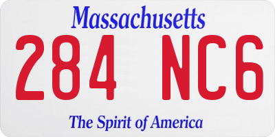 MA license plate 284NC6