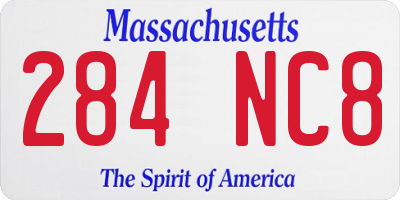MA license plate 284NC8