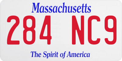 MA license plate 284NC9