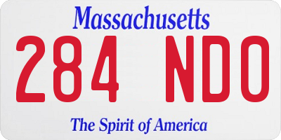 MA license plate 284ND0