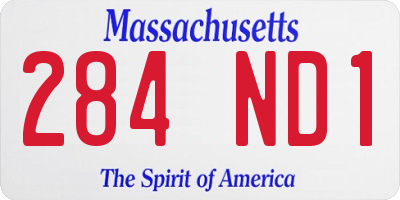 MA license plate 284ND1