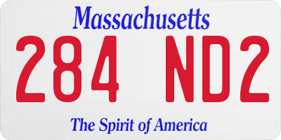MA license plate 284ND2