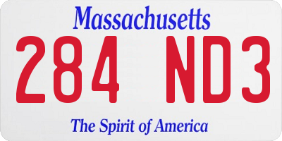 MA license plate 284ND3