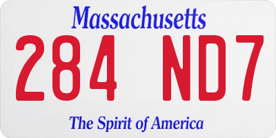 MA license plate 284ND7