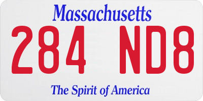 MA license plate 284ND8