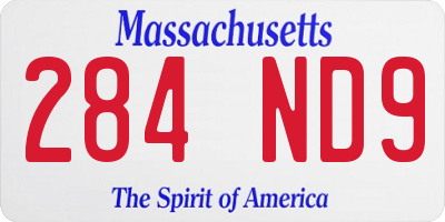 MA license plate 284ND9