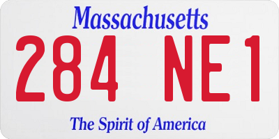 MA license plate 284NE1