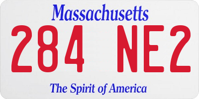 MA license plate 284NE2